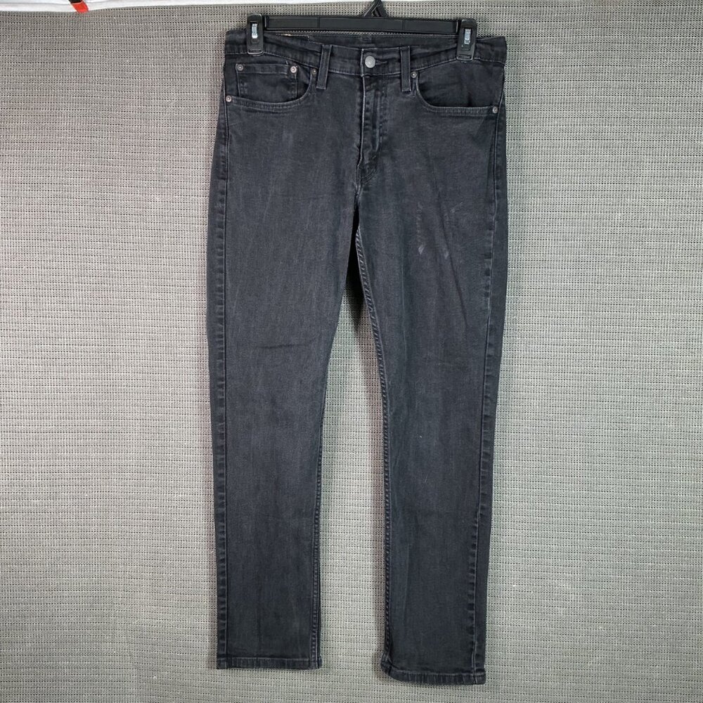 Levis 511 Mens Size W34 L32 Black Slim Fit Denim Jeans Original Riveted Label - Picture 1 of 10